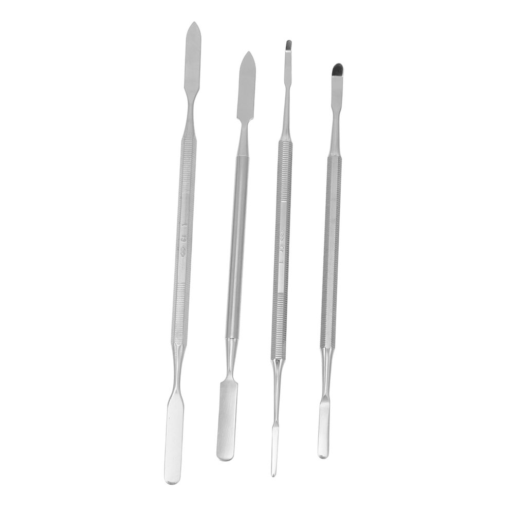 ASAKKURA 4pcs Stainless Steel Cosmetic Mixing Rods Double-sided Spatulas for Makeup Mixing Application Portable Easy to Clean for Salon Home Use