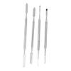 ASAKKURA 4pcs Stainless Steel Cosmetic Mixing Rods Double-sided Spatulas for Makeup Mixing Application Portable Easy to Clean for Salon Home Use view 1