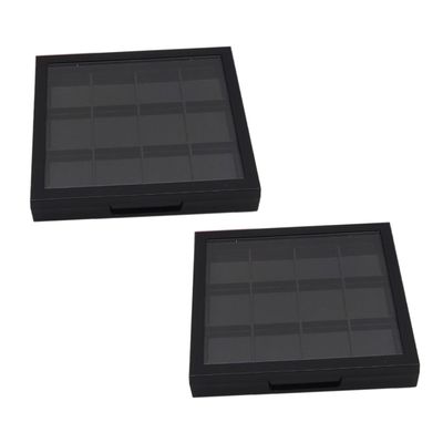 ASAKKURA 2pcs Compact Multi-grid Cosmetics Storage Cases for Lipstick and Eye Shadow Portable Makeup Organizer Lid for Easy Access and Display for Diy Makeup Lovers