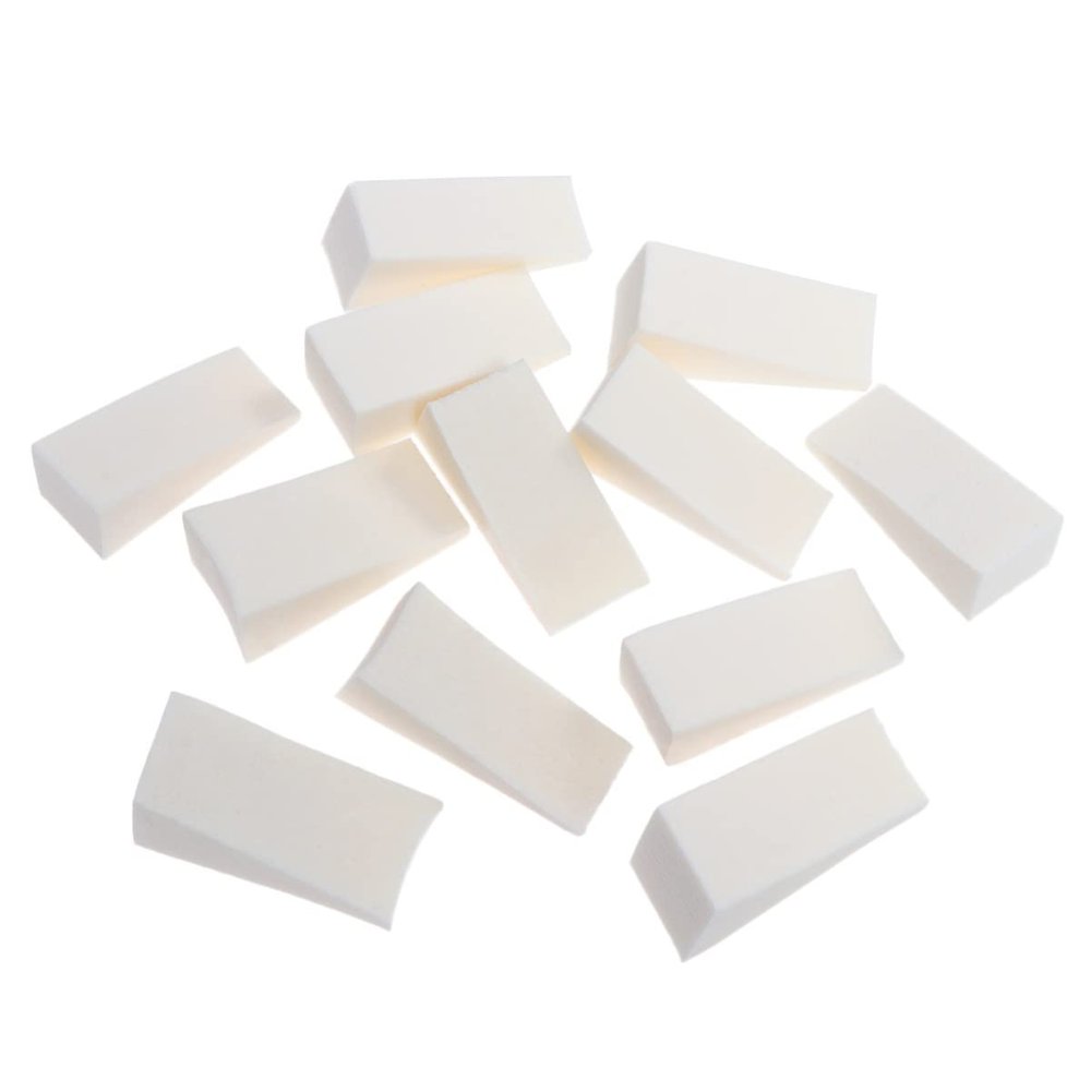 IWOWHERO 12pcs Gradient Nail Sponges for Manicure and Pedicure White Color Fade Nail Design Tools
