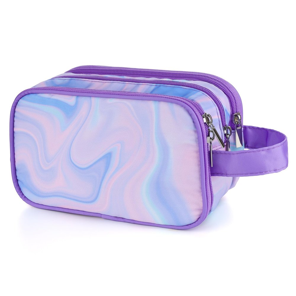 Vipdeal Purple Toiletry Bag for Girls, Travel Toiletry Bag for Teen Girls Cosmetic Bag Makeup Bag Waterproof Hanging Wash Bag Kids Toiletries