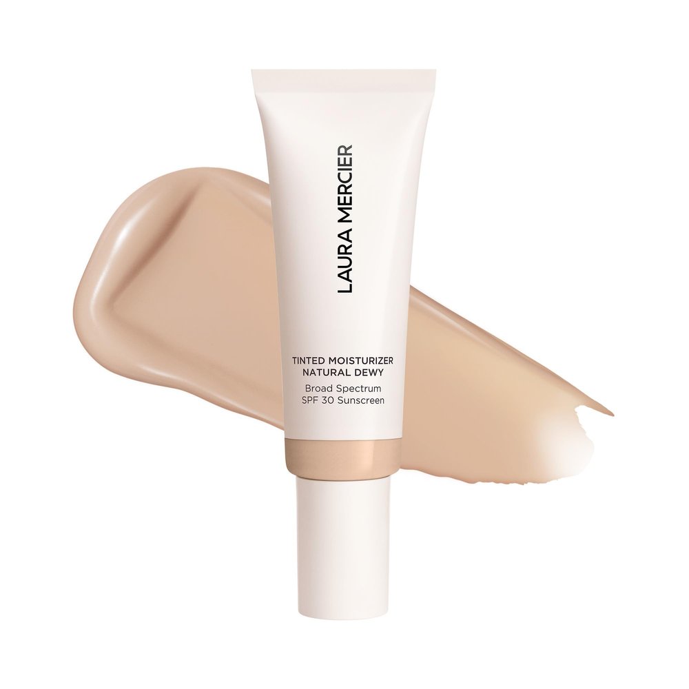 Laura Mercier Tinted Moisturizer Natural Dewy with SPF 30: 24HR+ Hydration, Long Lasting, Sheer to Light, Buildable Coverage, Dewy Finish, Improve Skin Tone and Texture, Skin Tint, Cameo