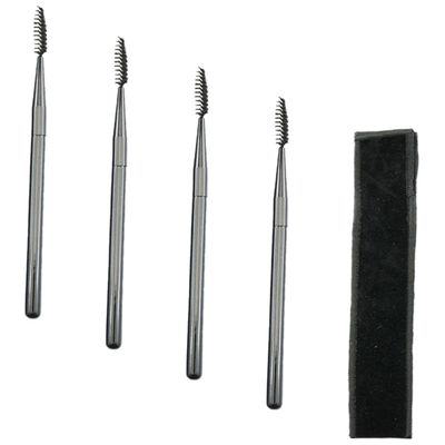 Outanaya 4pcs Eyelash Brush Wands Set for Makeup Soft Spiral Comb Applicator with Long Handle Includes Storage Pouch for Easy Travel and Professional Use
