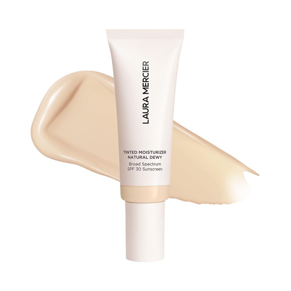 Laura Mercier Tinted Moisturizer Natural Dewy with SPF 30: 24HR+ Hydration, Long Lasting, Sheer to Light, Buildable Coverage, Dewy Finish, Improve Skin Tone and Texture, Skin Tint, Silk