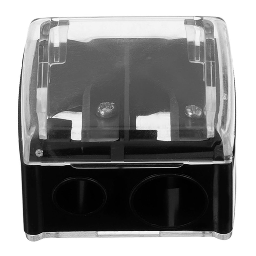 FOYTOKI Mini Double Hole Pencil Sharpener for Eyebrow Lip Liner Eye Liner Compact Easy to Use