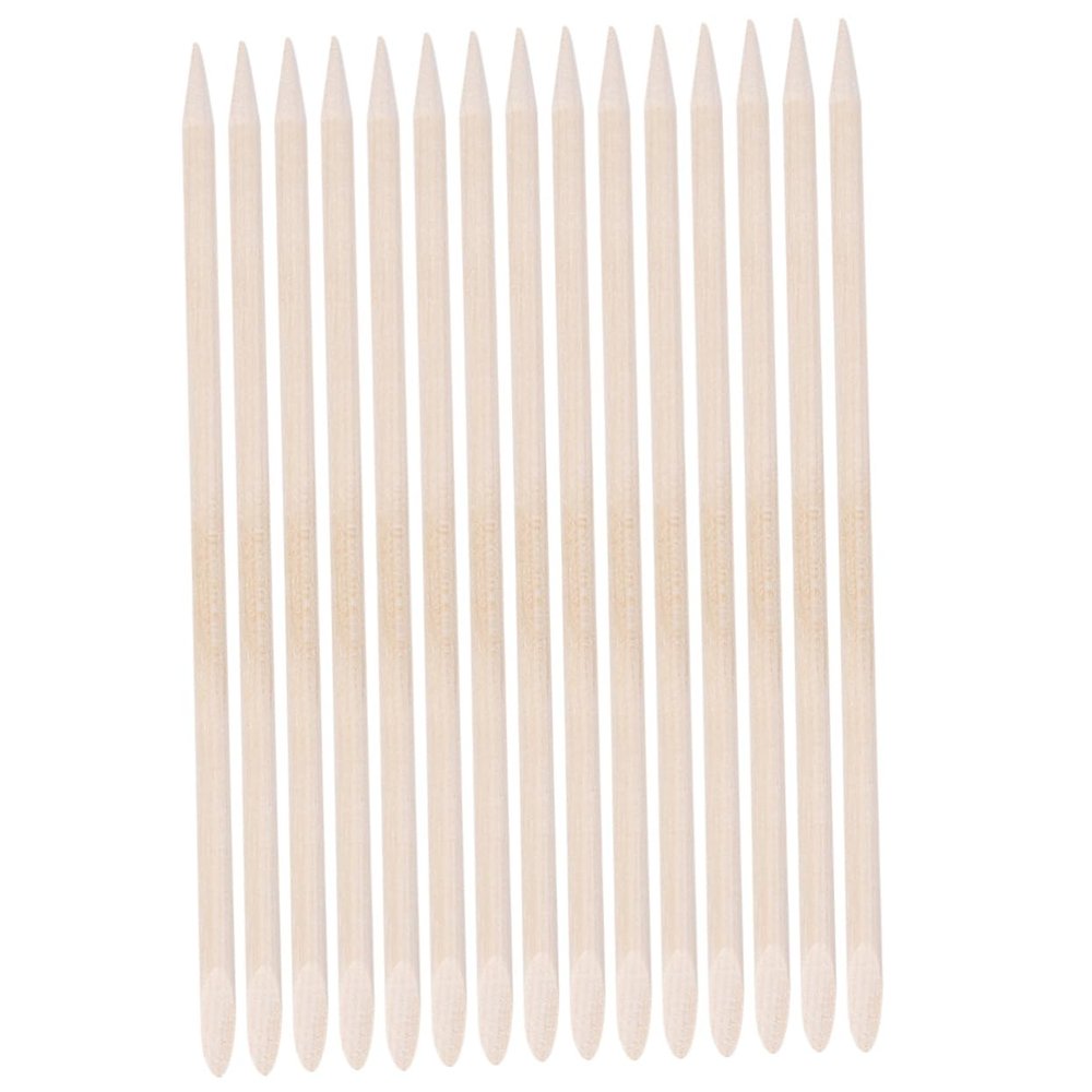 PLAFOPE 50 Pcs Nail Art Wood Sticks Cuticle Pusher Abrasive Cleaning Stick Set