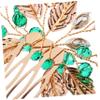 OHPHCALL 2pcs Women Hair Combs with Rhinestones and Leaf Vine Design Decorative Hair Clips for Weddings Parties and Daily Use Elegant Alloy Headpiece for Girls view 3
