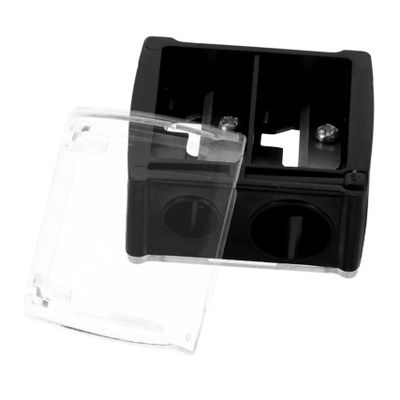 BIUDECO Cosmetic Pencil Sharpener Double Hole Eyebrow Pen Sharpener Mini Size Easy to Use for Women