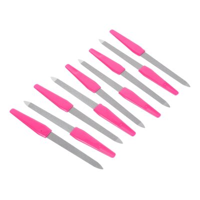 BIUDECO 10pcs Stainless Steel Nail File Kit Fingernail Files Comfortable Handles for Home Salon