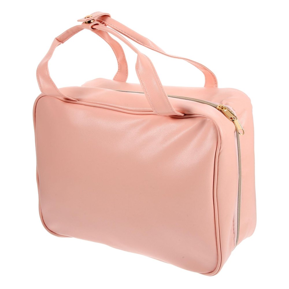 Mikinona Travel Toiletry Bag Hanging Hook Women Cosmetics Organizer Portable Makeup Box Pu Leather Bag