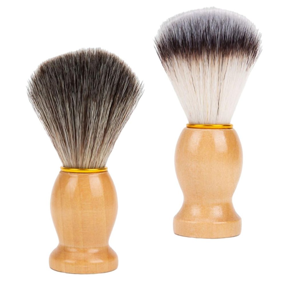 HONMEET 2pcs Professional Shave Brush Soft Nylon Foam Neck Duster for Barbers and Home Use for Facial Cleansing and Shaving and Easy to Clean