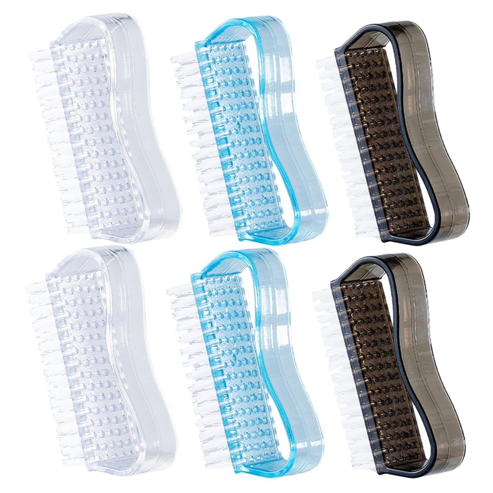 HONMEET 6pcs Nail Brush Set for Cleaning Fingernails Pp Material Nail Brushes for Men Nail Brush for Women Nail Brush for Cleaning Comfortable Grip Nail Fingernail Scrub Brush