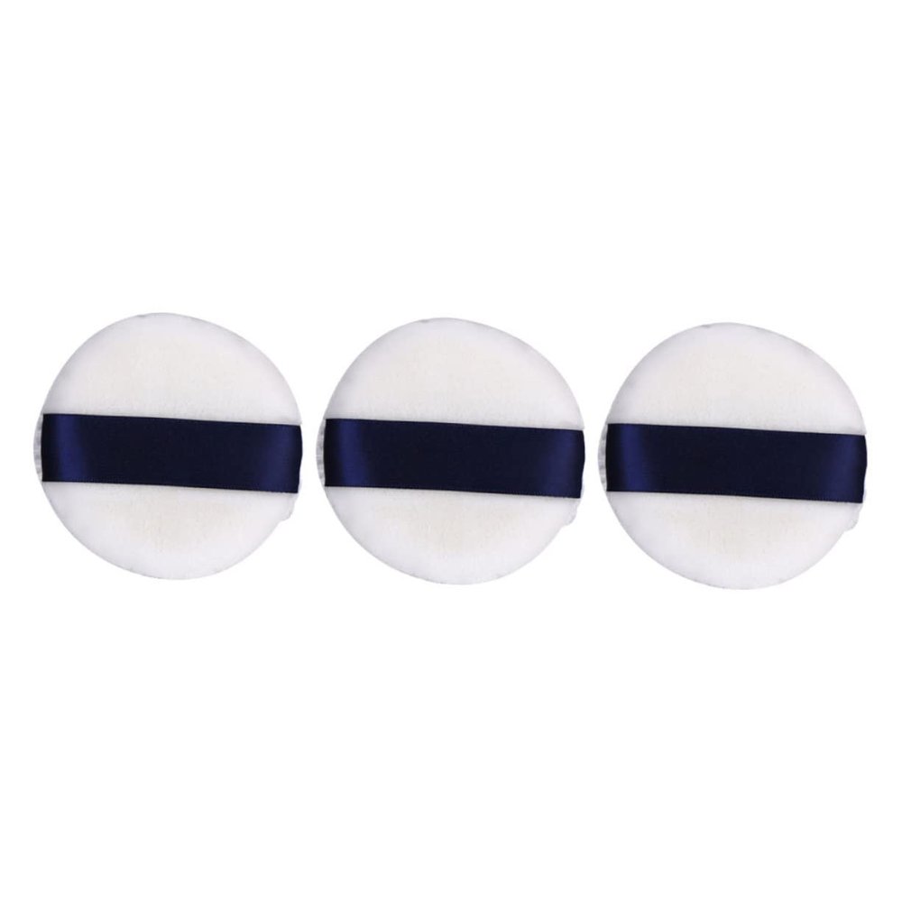 BIUDECO 3pcs Cosmetic Cushion Velvet Puff for Loose Powder Talc Powder Puff for Blusher Highlighter