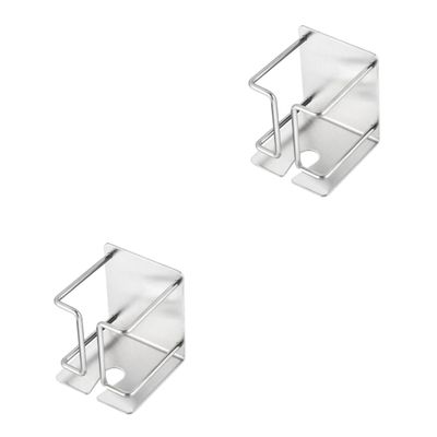 MERRYHAPY 2pcs Stainless Steel Wall-mounted Electric Holder Adhesive Shaving Supplies Stand for Bathroom Organization Compact Design for Easy Installation and Space-saving Use