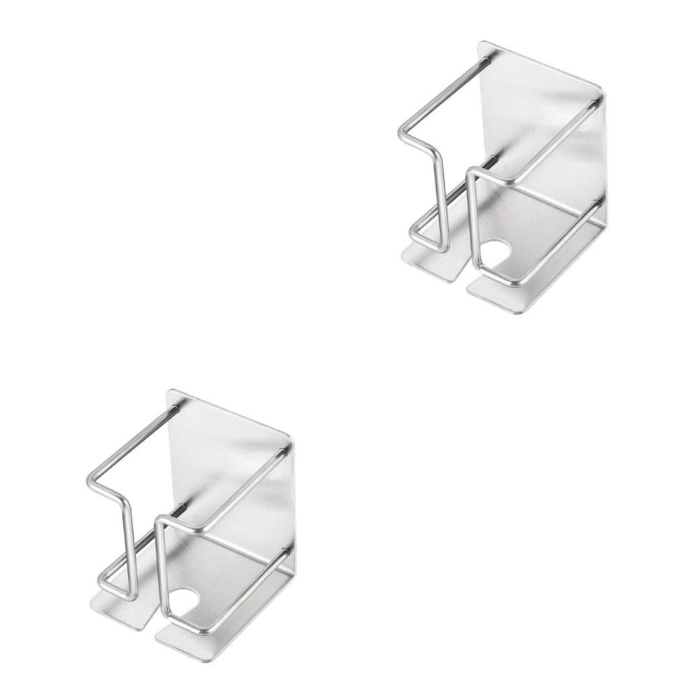 MERRYHAPY 2pcs Stainless Steel Wall-mounted Electric Holder Adhesive Shaving Supplies Stand for Bathroom Organization Compact Design for Easy Installation and Space-saving Use