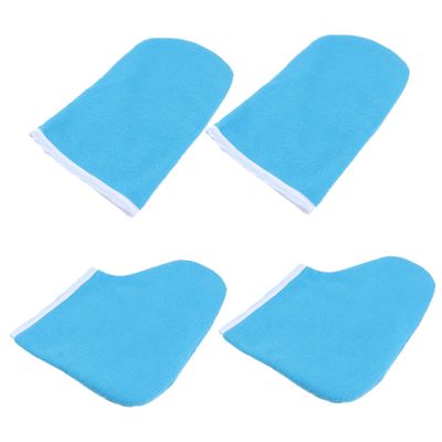 HONMEET 1set Self-heating Nail Wax Treatment Gloves Foot Covers Set Toe Protectors