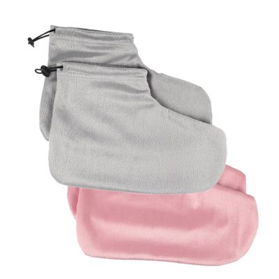 NOLITOY 2pair Heat Preservation Cotton Foot Straps Thermal Insulation Foot Covers for Beauty Salons Light Grey Elastic Band Heat-retaining Comfort