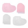 HONMEET 4pairs Beauty Gloves and Foot Covers Set Simple Protective Dacron Gloves and for Home and Spa Use Includes White and for Hand and Foot Care view 1