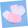 HONMEET 4pairs Beauty Gloves and Foot Covers Set Simple Protective Dacron Gloves and for Home and Spa Use Includes White and for Hand and Foot Care view 3
