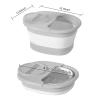 Bieqiair Foot Soaking Bucket Foldable Plastic Storage Home Simple Massage Footbath Over Calf with Lid Insulation Foot Wash Basin(Grey with lid) view 2