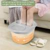 Bieqiair Foot Soaking Bucket Foldable Plastic Storage Home Simple Massage Footbath Over Calf with Lid Insulation Foot Wash Basin(Grey with lid) view 3