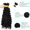 Human Braiding Hairfor Boho Braids Black Water Wave Bulk Human Hair 100g 16 Inch Curly Human Hair for Boho Braids Hair Extensions No Weft Curly Wet and Wavy Braiding Hair view 2
