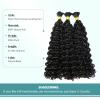 Human Braiding Hairfor Boho Braids Black Water Wave Bulk Human Hair 100g 16 Inch Curly Human Hair for Boho Braids Hair Extensions No Weft Curly Wet and Wavy Braiding Hair view 3