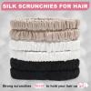 6Pcs Silk Hair Ties Small 22 Momme 100% Pure Mulberry Silk Scrunchies for Women Girls Thin Skinny Hair Sleep Scrunchies No Damage(Color 07) view 2