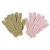 HONMEET 2pairs Exfoliating Bath Gloves Back Massage Scrubber for Deep Cleansing Body Wash Towels Five Fingers Design for Men Women and Students Pink Green view 1