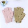 HONMEET 2pairs Exfoliating Bath Gloves Back Massage Scrubber for Deep Cleansing Body Wash Towels Five Fingers Design for Men Women and Students Pink Green view 3