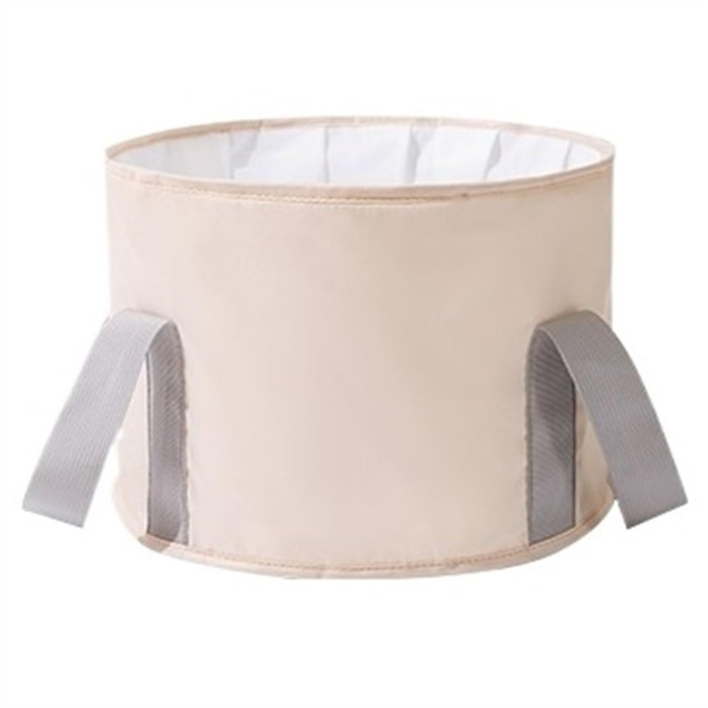 Bieqiair Travel Camping Foldable Basin Washbasin Bucket Bathroom Folding Basin Foot Bath Sink Foot Soak Bag Folding Foot Bath Bucket(A Khaki Trumpet)