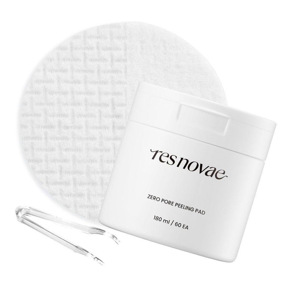 res novae Peeling Toner Pad  60 Pads  Blackhead & Whitehead Removal, Pore Minimizing, Oil Control, Gentle PHA Exfoliation for Sensitive Skin