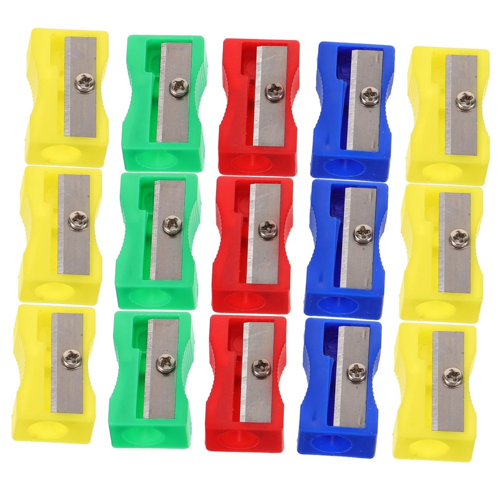 HONMEET 30pcs Mixed Colors Pencil Sharpener Set Mini Manual Handheld Sharpener Bulk Ideal for School Random Color