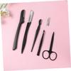 HAPINARY Eyebrow Trimming Kit Eyebrow Razor Tweezers Comb for Shaping Durable Stainless Steel Makeup Tools for Women Travel-Friendly Black Design view 3