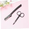HAPINARY Eyebrow Trimming Kit Eyebrow Razor Tweezers Comb for Shaping Durable Stainless Steel Makeup Tools for Women Travel-Friendly Black Design view 4