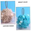 BIUDECO 5pcs Colorful Soft Bath Scrubbing Balls for Shower Exfoliating Sponge Balls Quick-Drying Lanyard Design for Healthy Skin Green Blue Pink Brown view 3