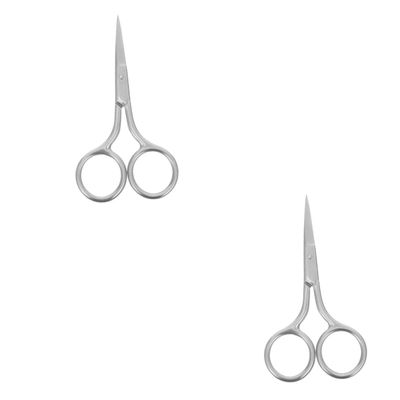 SOESFOUFU 2pcs Compact Nose Hair Scissor and Eyebrow Grooming Tool Ergonomic Design for Easy Trimming Portable Beauty Scissor for Men and Women for Daily Use