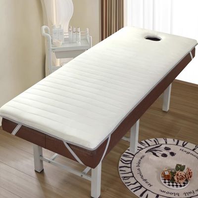 LDLCYCN Thicken High Density Sponge Massage Bed Mattress Topper Lash Bed Topper with Non-Slip Elastic Bands Comfortable Mattress Topper for Spa Table with Hole Round Head,White(s),180 * 70cm