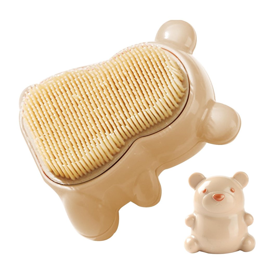 1/4pcs Nail Brush - Cute Bear Shaped Handle Grip Nail Brush | Children's Nail Cleaning Brush Massage Brush | Soft Bristles Bear Nail Brush For Baby T-oddler And Children | Gently Cleans Kid's Nails