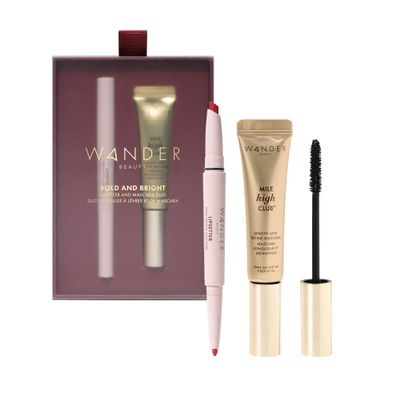 Wander Beauty Women's Bold & Bright Lipsetter and Mascara Duo, Red, 2 Count (Pack of 1)