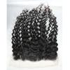 13x6 Lace Frontal Transparent Lace 100% Unprocessed Brazilian Virgin Human Hair Lace Closure Pre Plucked with Baby Hair Natural Black Color (13x6,Water Wave, 14 Inch) view 3