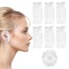 100 Pcs Ear Covers for Hair Dye, Clear Disposable Ear Covers for Shower Waterproof Plastic Ear Protectors Ear Shower Caps Care Ear Protection for Hair Dye Shower Bathing Spa Salon Home Hotel view 1