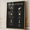 Ear Piercing Chart Facial Piercing Canvas Painting 3 Pieces Piercing Aftercare Body Piercer Posters Prints Wall Art Pictures for Piercing Salon Decor with Wooden Inner Frame view 2
