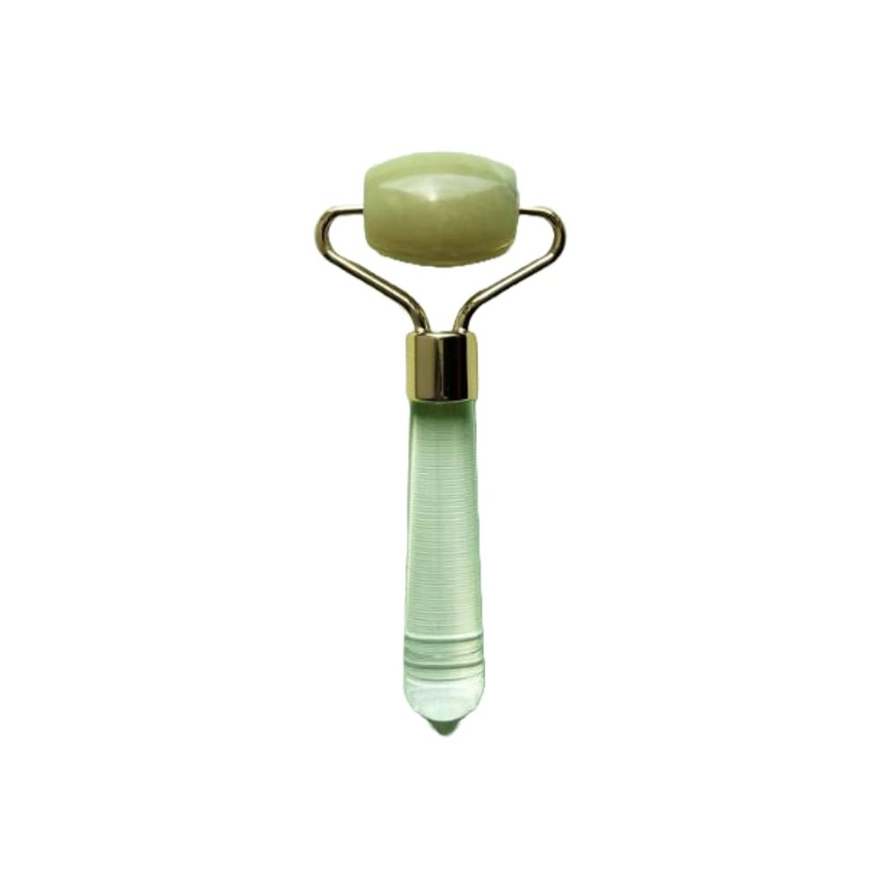 Mei Apothecary Mini Jade Face Roller - Authentic Jade Roller for Tension Relief, Puffiness & Radiant Skin, Relaxing Face Massager for All Skin Types