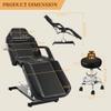 KIIUMI Facial Tattoo Chair for Client, Hydraulic Esthetician Lash Bed with Rolling Stool, 360 Swivel Adjustable Headrest Tattoo Artist Massage Table Beauty Salon Spa Equipment, Black view 2