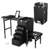 BYOOTIQUE Portable Nail Tech Desk with Drawers Pedicure Stool Beauty Salon Manicure Desk Station on Wheels Rolling Cosmetic Case for Manicurist Makeup Artist Esthetician Barbershop Hairstylist view 1