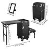 BYOOTIQUE Portable Nail Tech Desk with Drawers Pedicure Stool Beauty Salon Manicure Desk Station on Wheels Rolling Cosmetic Case for Manicurist Makeup Artist Esthetician Barbershop Hairstylist view 3