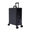 3-Tiers Rolling Makeup Train Case With LED Light & Mirror,Professional Makeup Train Case With Wheels,Adjustable Height,Multi-Functional Rolling Makeup Organizer For Makeup Artist,Hairstylist(Black) view 3