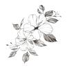 12pcs Plain Flower Tattoo Stickers Waterproof Female Long-Lasting Dark Black Clavicle Arm Tattoo Large Pattern view 1