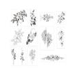 12pcs Plain Flower Tattoo Stickers Waterproof Female Long-Lasting Dark Black Clavicle Arm Tattoo Large Pattern view 2